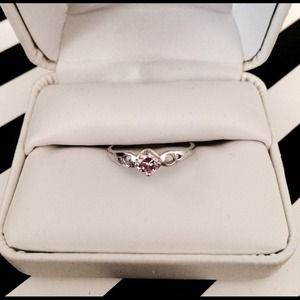 Pink sterling silver ring