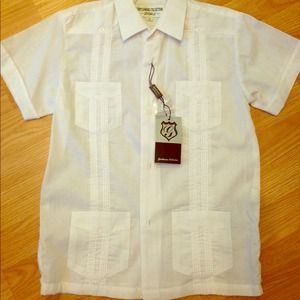 Boys white buttoned down dress shirt