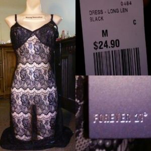 Forever21 long Len black dress/ lingerie
