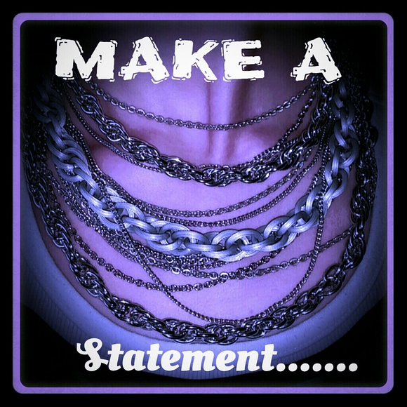Silver Multi Strand Chain Necklace - ONE OF A KIND