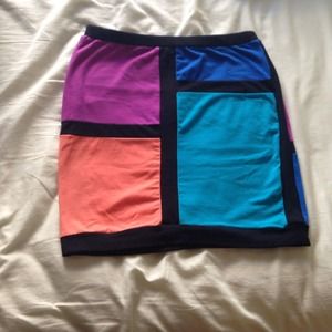 Color block pencil skirt