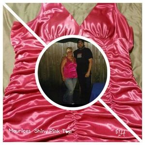 Maurices Studio Y pink shiny shirt