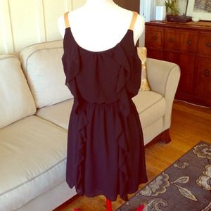 Little black dress with ruffles