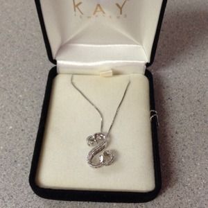 Open heart pendant with chain