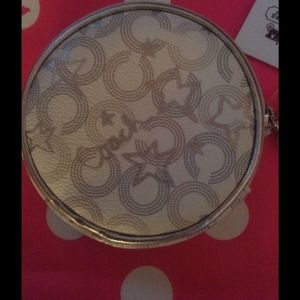 Cute Gray and White Coach Coin Purse
