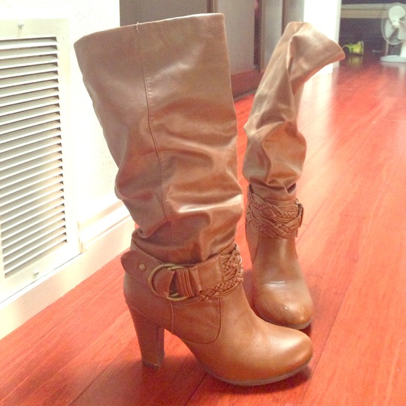 Tall Brown Heeled Boots