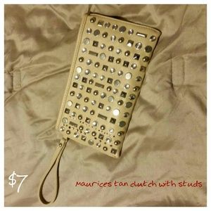 Maurices tan clutch/wristlet
