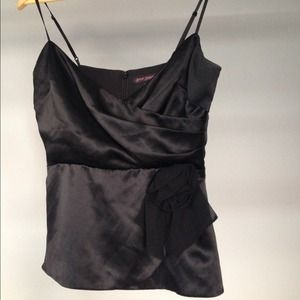 Betsey Johnson Black Silk Cami w/ Sweetheart Front