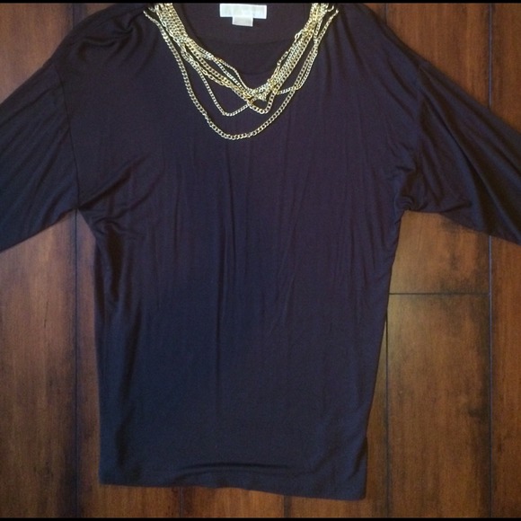 MK brown 3/4 sleeve shirt - Picture 1 of 2