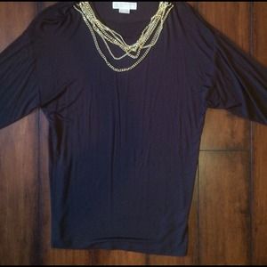 MK brown 3/4 sleeve shirt