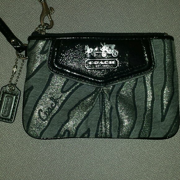 Coach Clutches & Wallets - Coach Metallic Zebra Wristlet Clutch