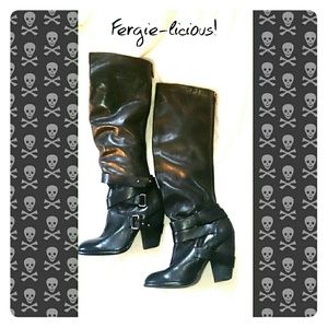 Black Fergie Leather Boots