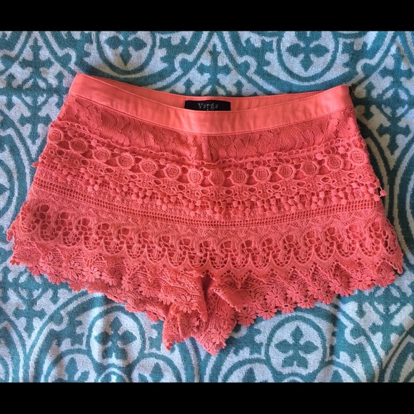 Coral Lace Shorts
