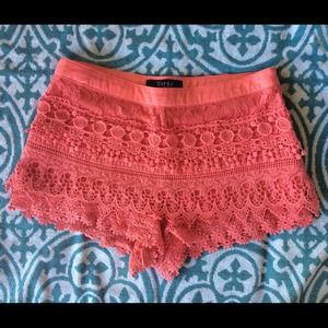Coral Lace Shorts