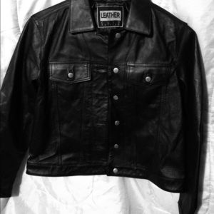 LEATHER - leather jacket, clio petites
