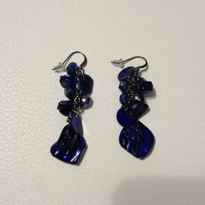 Blue dangling earrings