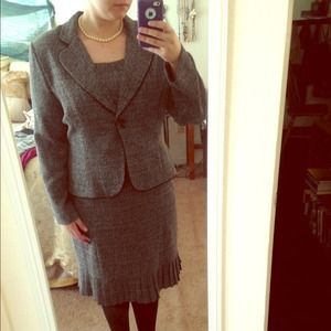 Black and white suit jacket dress