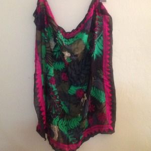 Vintage Accessories - ⭐️Vintage tropical animal motif scarf/twilly Vintage Accessories - ⭐️Vintage tropical animal motif scarf/twilly