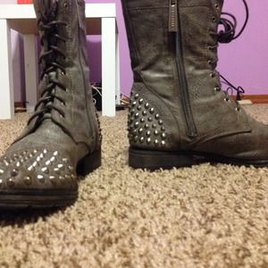 Studded combat boots