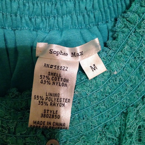 Sophie Max turquoise dress size M - Picture 2 of 2