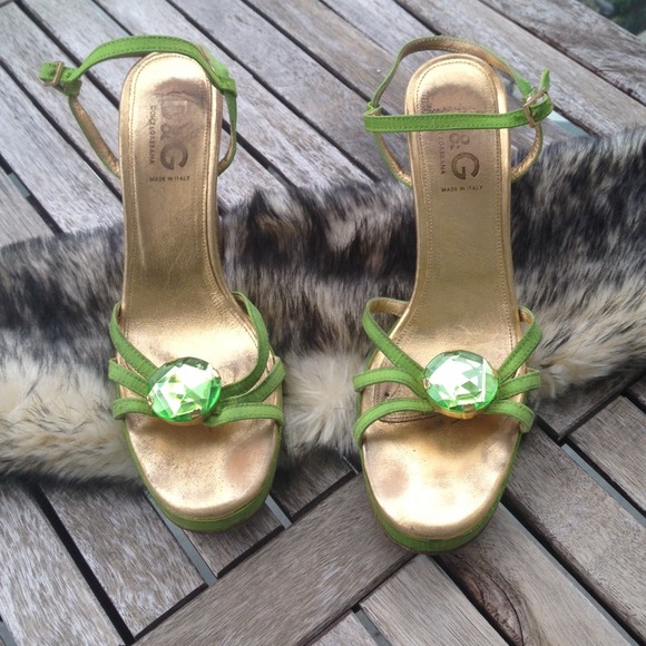 Dolce & Gabbana Shoes - Dolce & Gabbana. Green gemstone, platform. 8 1/2