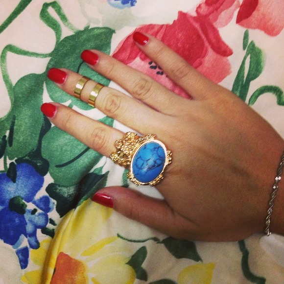YSL Arty Turquoise Ring Size 6