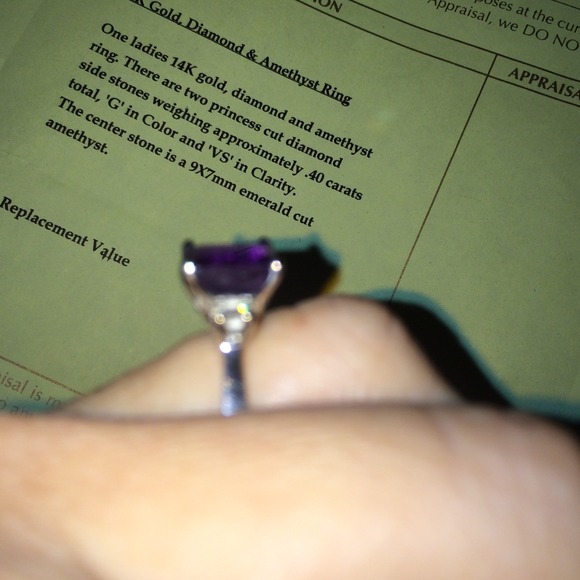 Amethyst and diamond ring - Picture 3 of 4