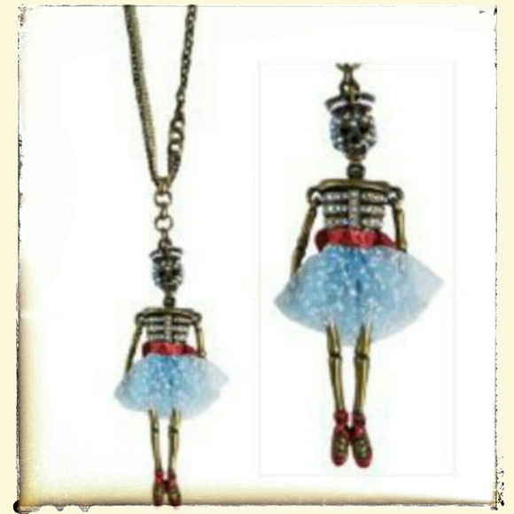 Betsey Johnson Yacht Club Sailor Ballerina Pendant Necklace 26"L+3" Extender NEW - Picture 4 of 11