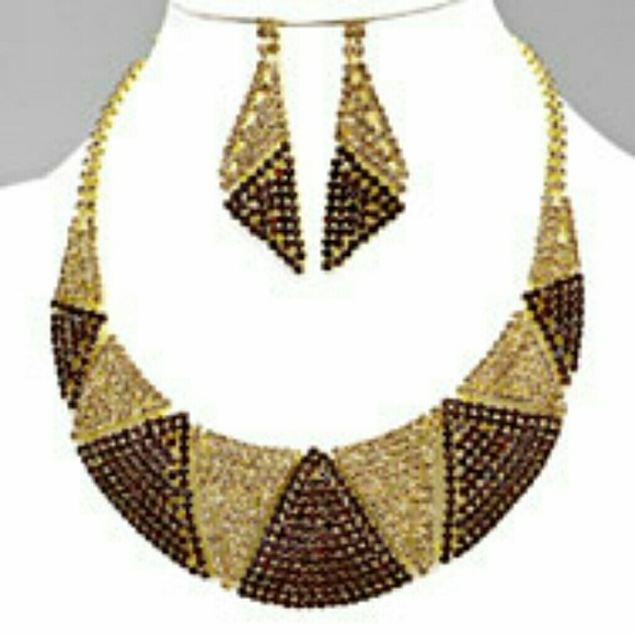 Crystal bib rhinestone statement necklaces set