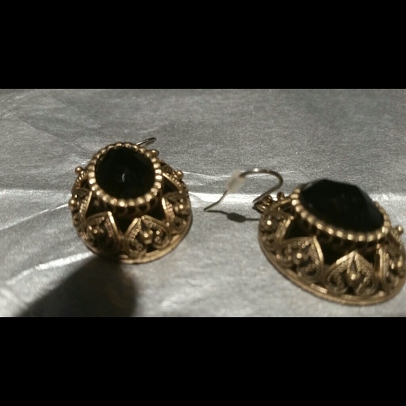 LUCKY BRAND EARRINGS~BLACK & GOLDTONE-NWOT~🎁🎄Christmas Present🎄🎁 - Picture 7 of 10