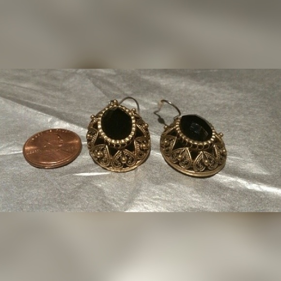 LUCKY BRAND EARRINGS~BLACK & GOLDTONE-NWOT~🎁🎄Christmas Present🎄🎁 - Picture 5 of 10