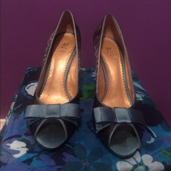 Peep toe blue leopard heel - Picture 4 of 4