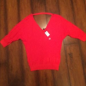 Express Red V neck blouse