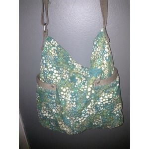 Mossimo green floral print cross body bag