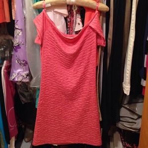Baby pink Arden B off-the-shoulder dress