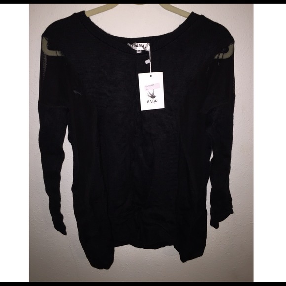 Black mesh sabo skirt sweater