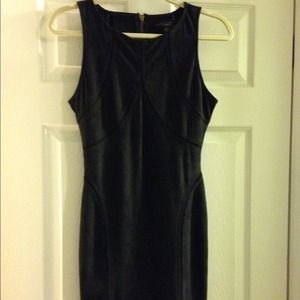 Black suede fitted dress