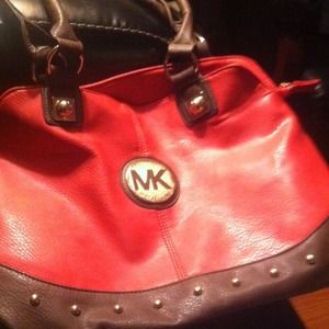 Red mk leather bag
