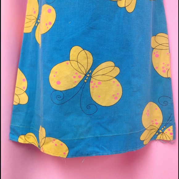 True vintage 60's butterfly print overall dress - Picture 4 of 4