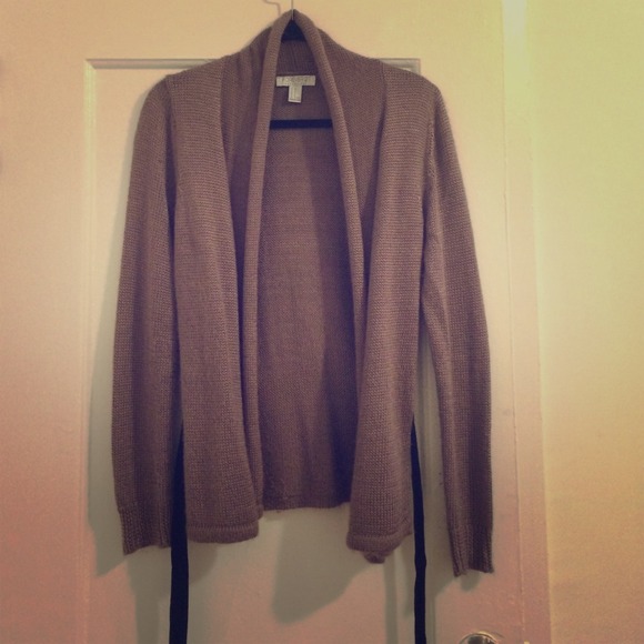 Purple Sweater w/ Black Velvet Tie