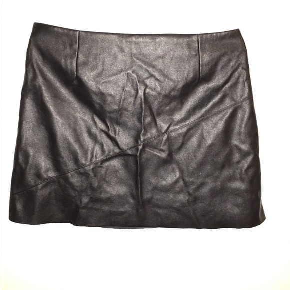 ASOS black leather skirt