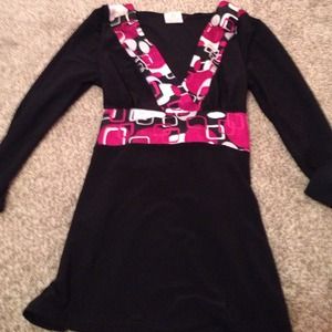 Black and maroon top