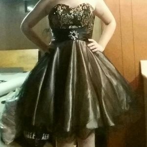 Dark gold homecoming dress