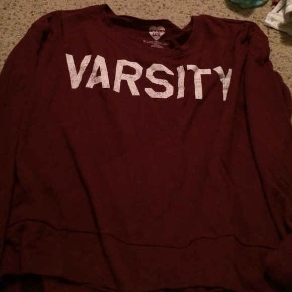 Maroon varsity crew neck