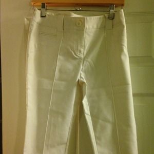 White cropped dress pants