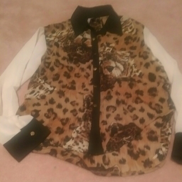 Tiger pattern button up shirt