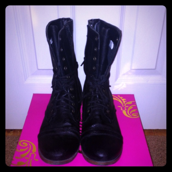 stylish black Combat boots