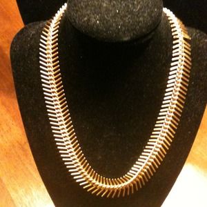 Gold colored fishbone necklace Anne Klein