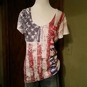 American burnout t-shirt with rhinestones