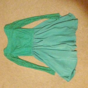 Turquoise a line party dress